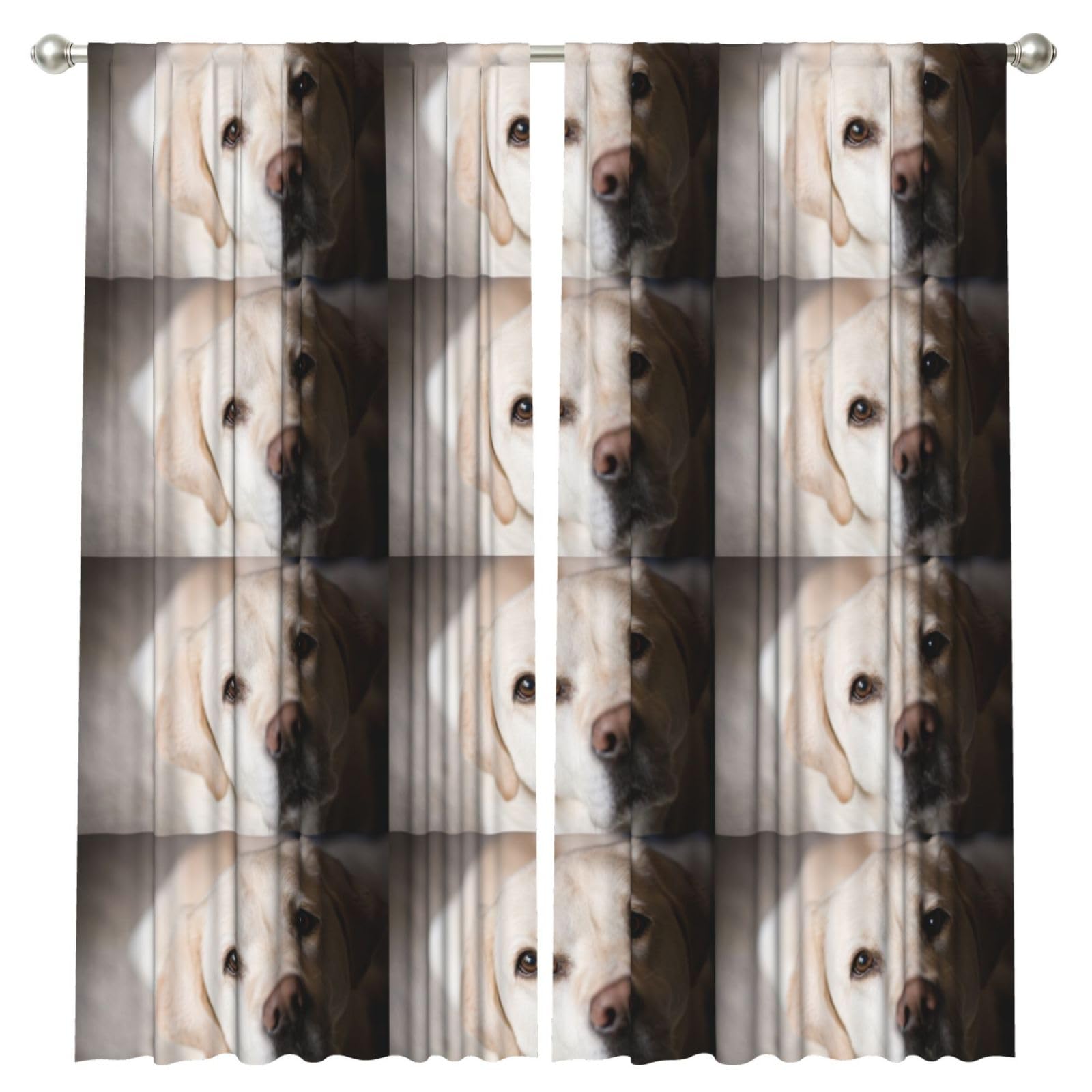 InOmak Labrador Dog, 2 Panels Window Curtains 52 x 84 Inch Blackout Curtains for Living Room Bedroom