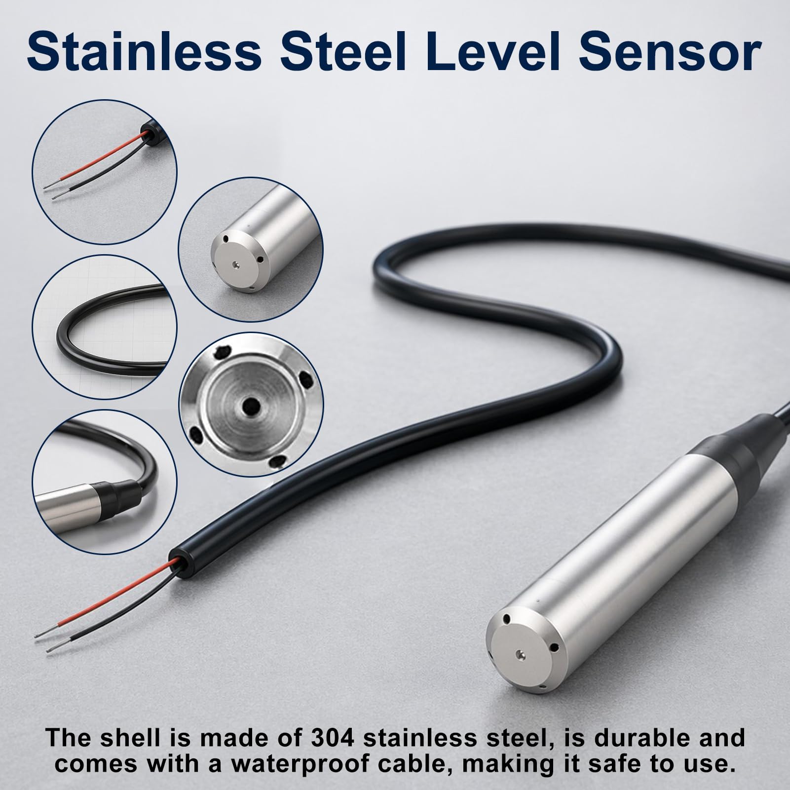 Füllstandssensor 4-20Ma, Flüssigkeitsstandsensor ALS-MPM-2F, Wasser Level Sensor, Dc 24 V Plug-In Sensor, Messbereich 0-5m