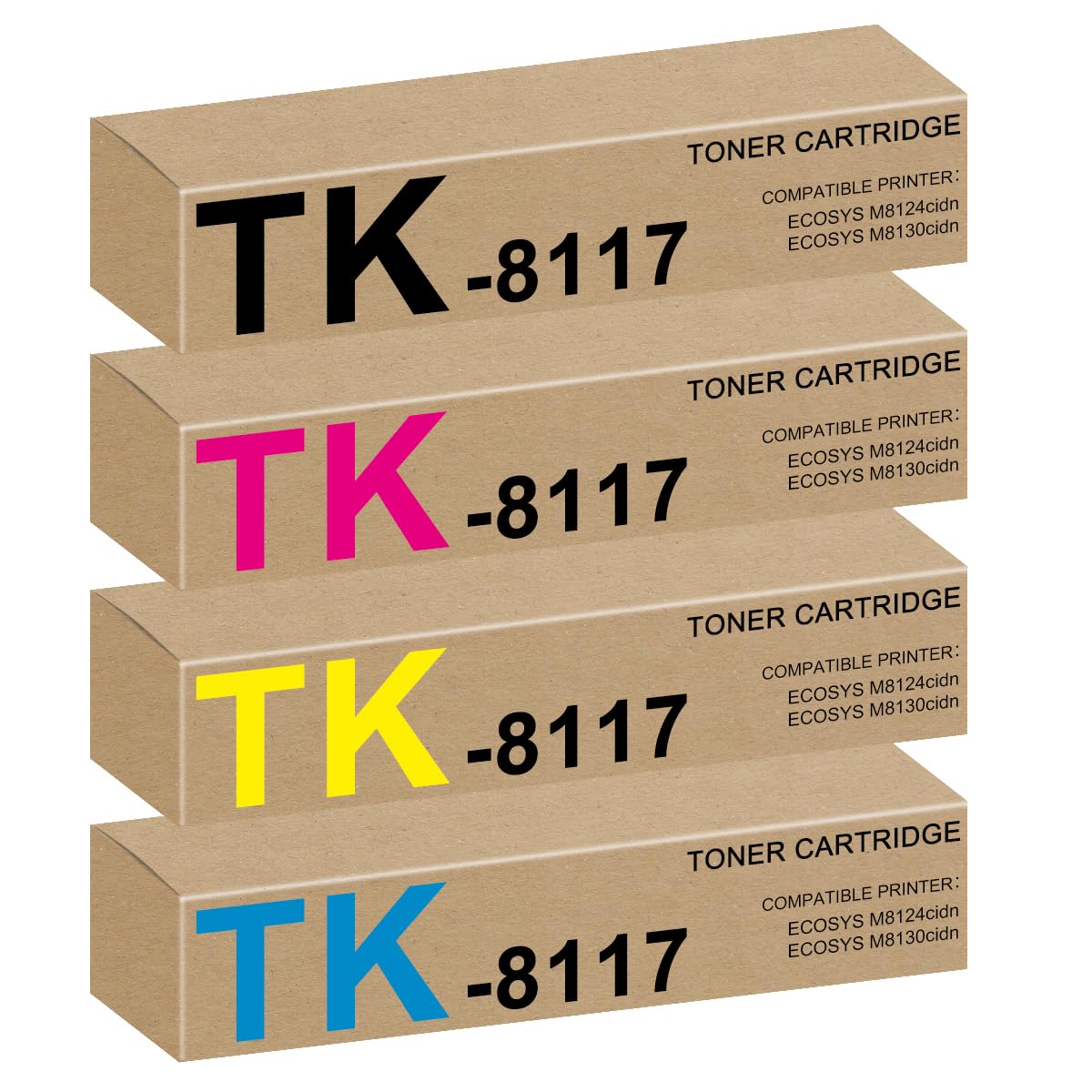 NadhafkoTK-8117 Toner Cartridge High Yield - Compatible for TK-8117K TK-8117M TK-8117C TK-8117Y Toner for ECOSYS M8124cidn and M8130cidn Printer, 1T02P30US0 1T02P3BUS0 1T02P3AUS0 1T02P3CUS0