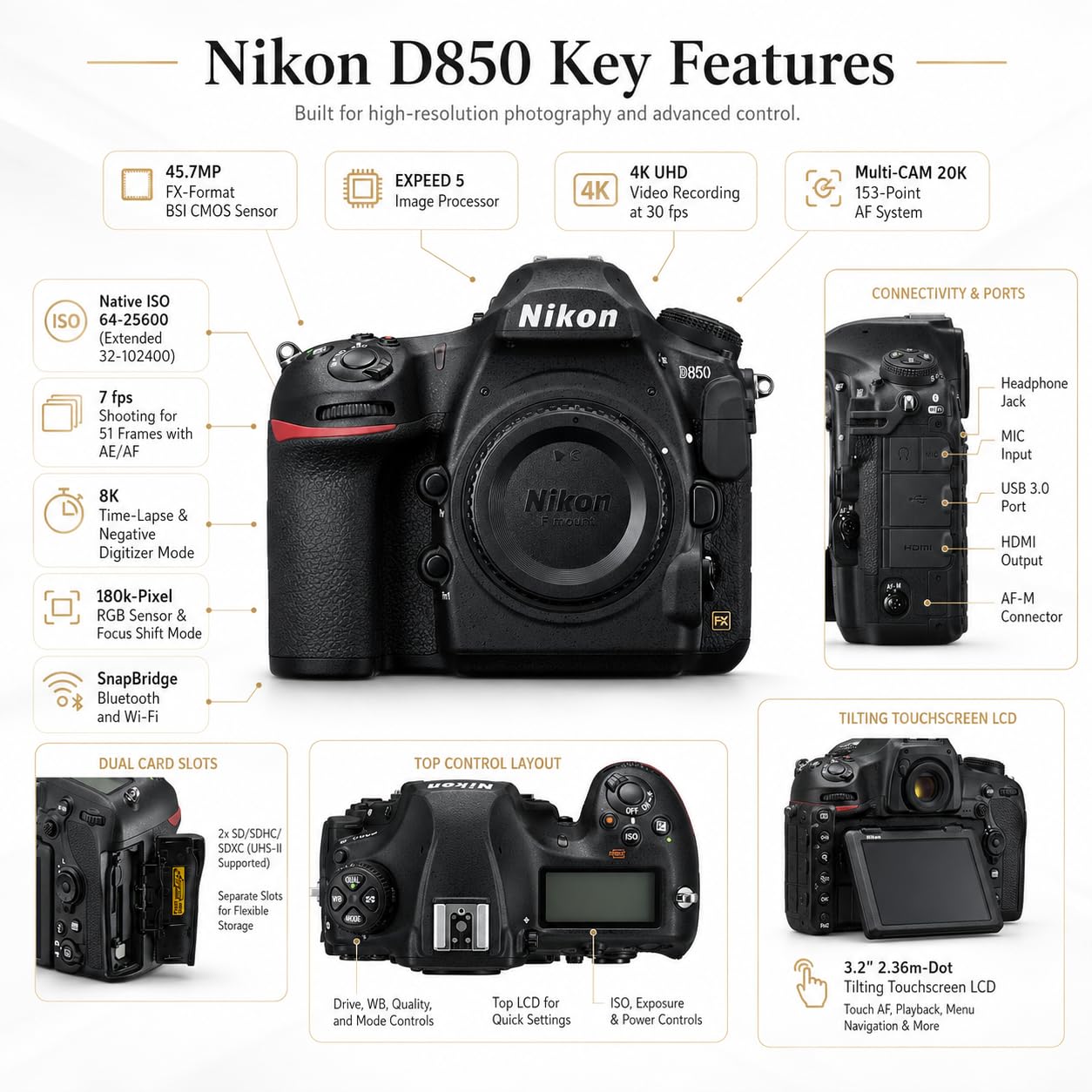 Amazon | Nikon D850 デジタル一眼レフカメラ 64GBメモリーカード付き 