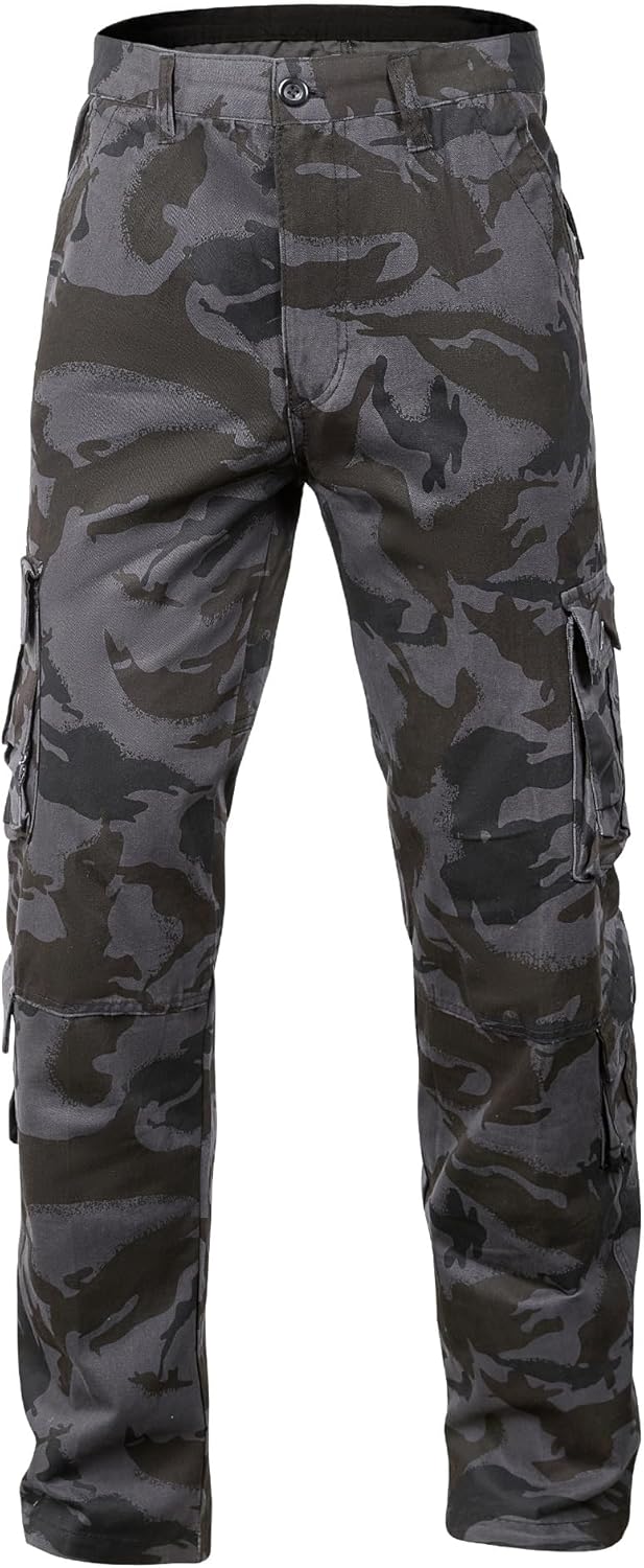 Zeetoo Cargo Pants for Men, Camo Cargo Pants Relaxed Fit Cotton Casual Military Work Pants with 8 Pockets - Image 2
