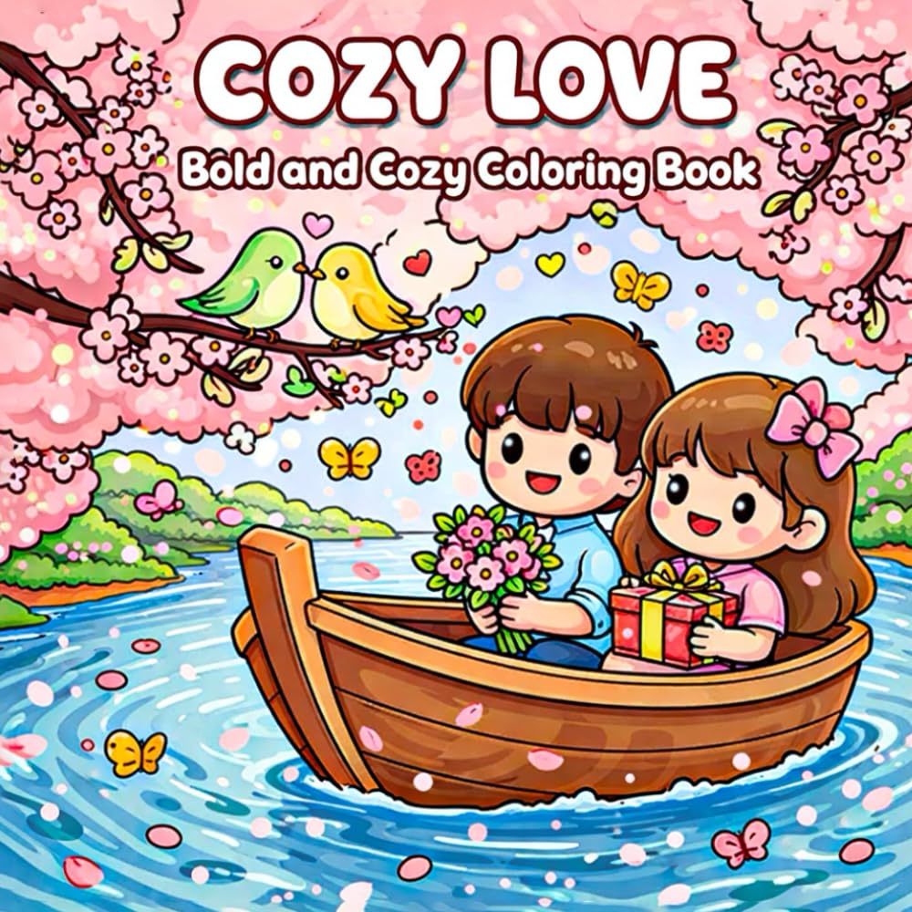 COZY LOVE Bold and Cozy Coloring Book: A Bold and Cozy Valentine Coloring Book for Kids, Teens, and Adults Who Love Cute Characters and Relaxing Art