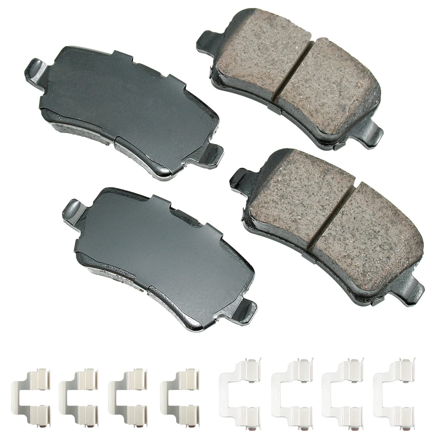 Akebono Ultra-Premium Ceramic Rear Disc Brake Pads, GREY