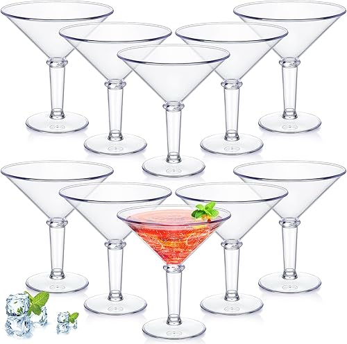 Miniatura 10 de 4 vasos de plástico gigantes de Martini de 48 onzas, jarrón grande de vidrio de Martini de 48 onzas, contenedor floral de frutas, decoración de mesa