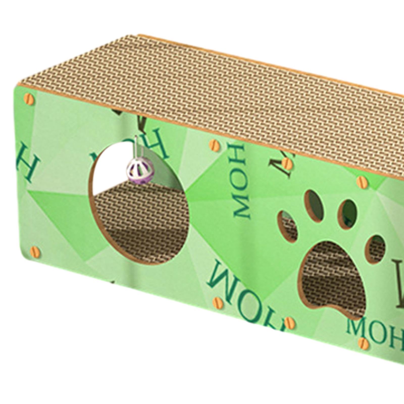 LOOM TREE Cat Scratching House Play Tunnel Hideaway for Indoor Cat Kitty Small Animals XL Green | Cat Supplies | Furniture & Scratchers