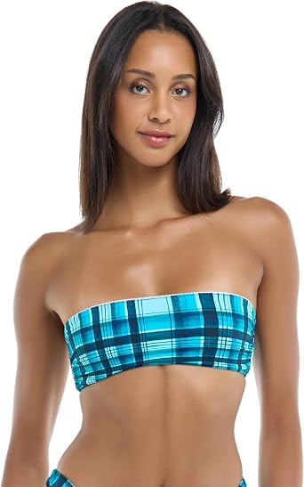 EIDON Womens River Bandeau Bikini Top Swimsuit with Adjustable Back