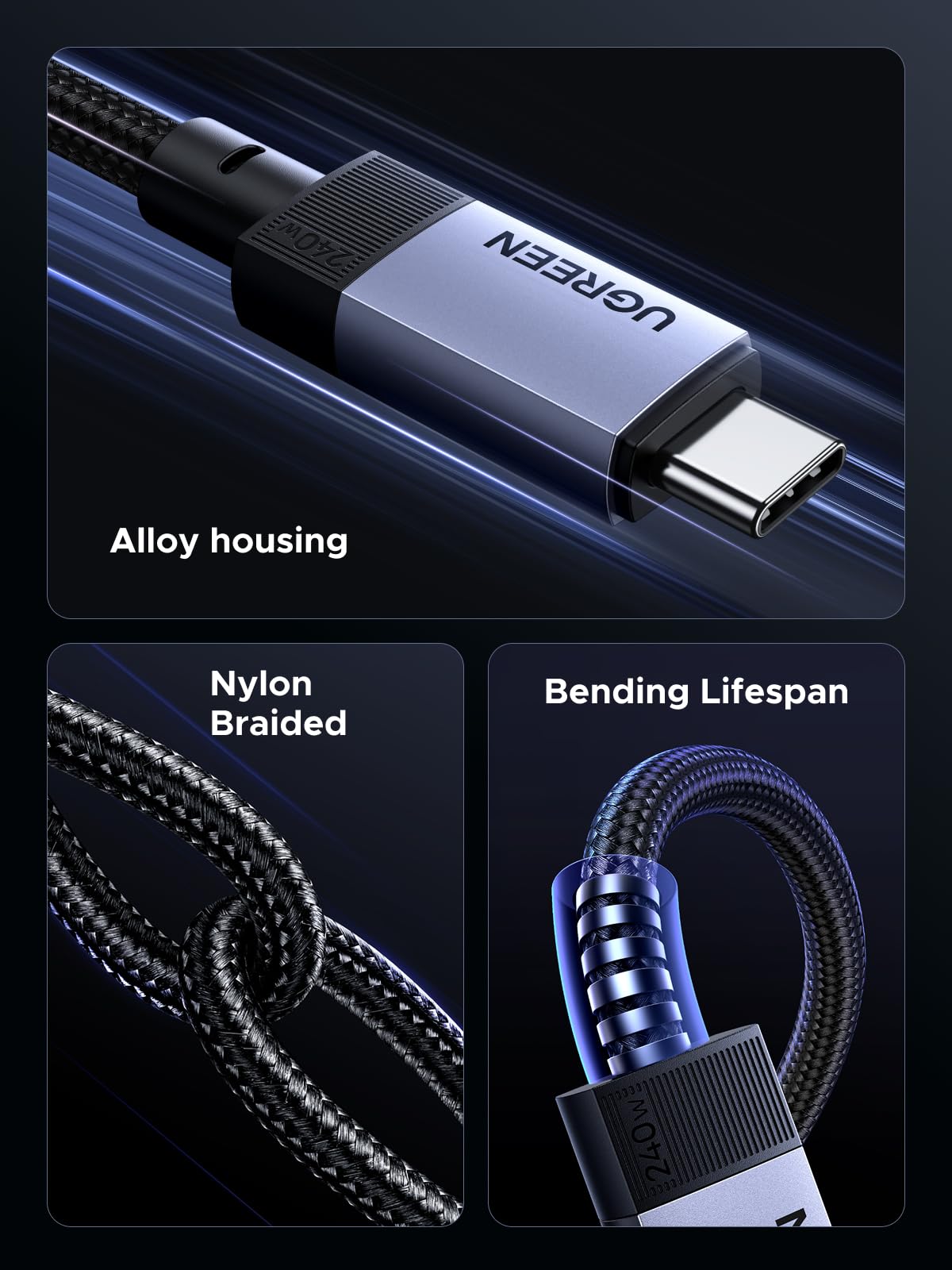 UGREEN 240W USB C Cable USB 4 Gen3 40Gbps PD3.1 Fast Charging Type C 1M — Amazon image 5