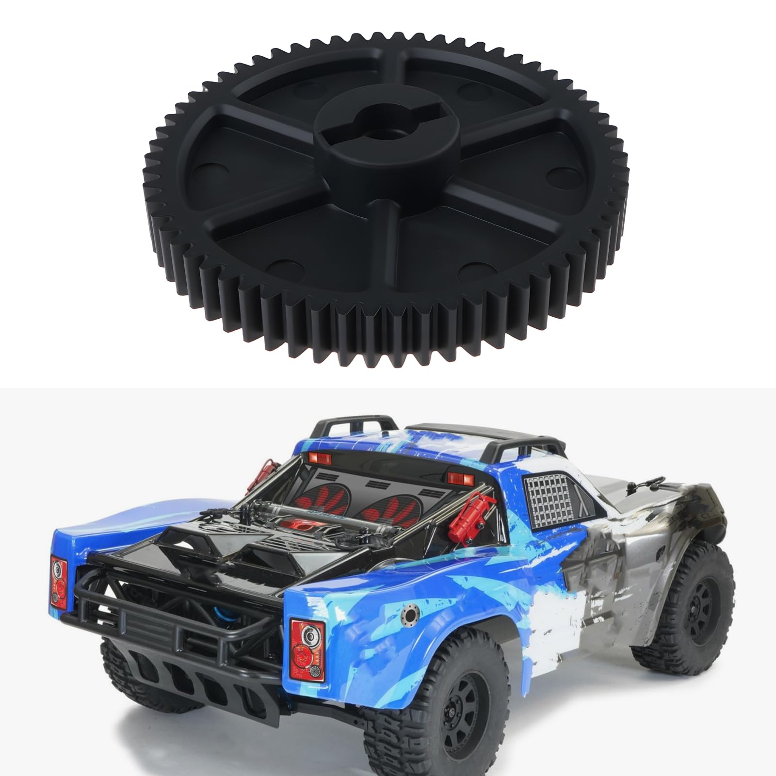 Create idea 2x Plastic 62T RC Motor Main Spur Gears OEM: FTX8327 Compatible with FTX Ultra-4 Zorro 1/10 - Image 2