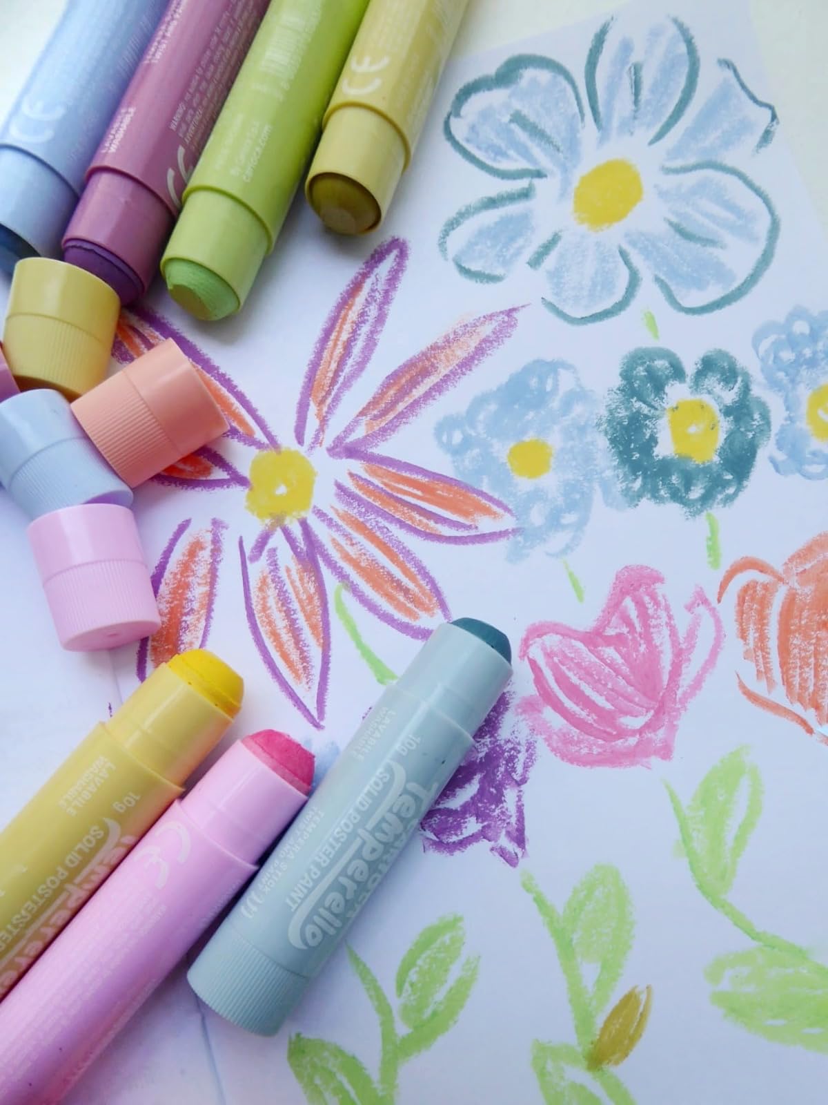 Carioca Témperas sólidas Pastel Temperello| Perfectas para el Colegio Temperello | Colores brillantes y cubrientes | 8 piezas