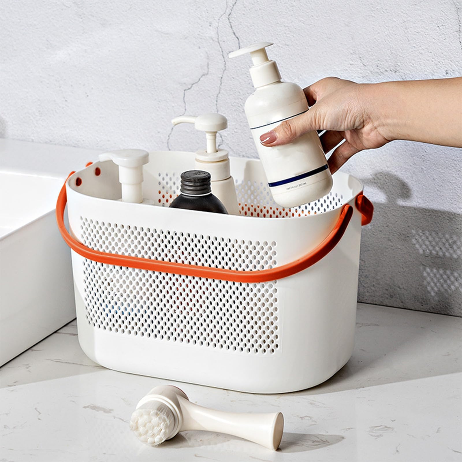 Generic Bathroom Basket With Handle Plastic Organizer Storage Tote Shower Caddy Basket Shower Caddy Shelf Organizers Basket Toiletry