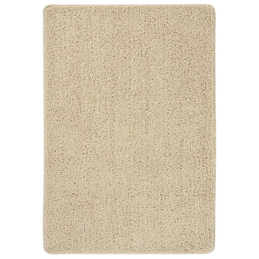 Tapis de salon shaggy crème 120x170 cm en polypropylène doux lavable