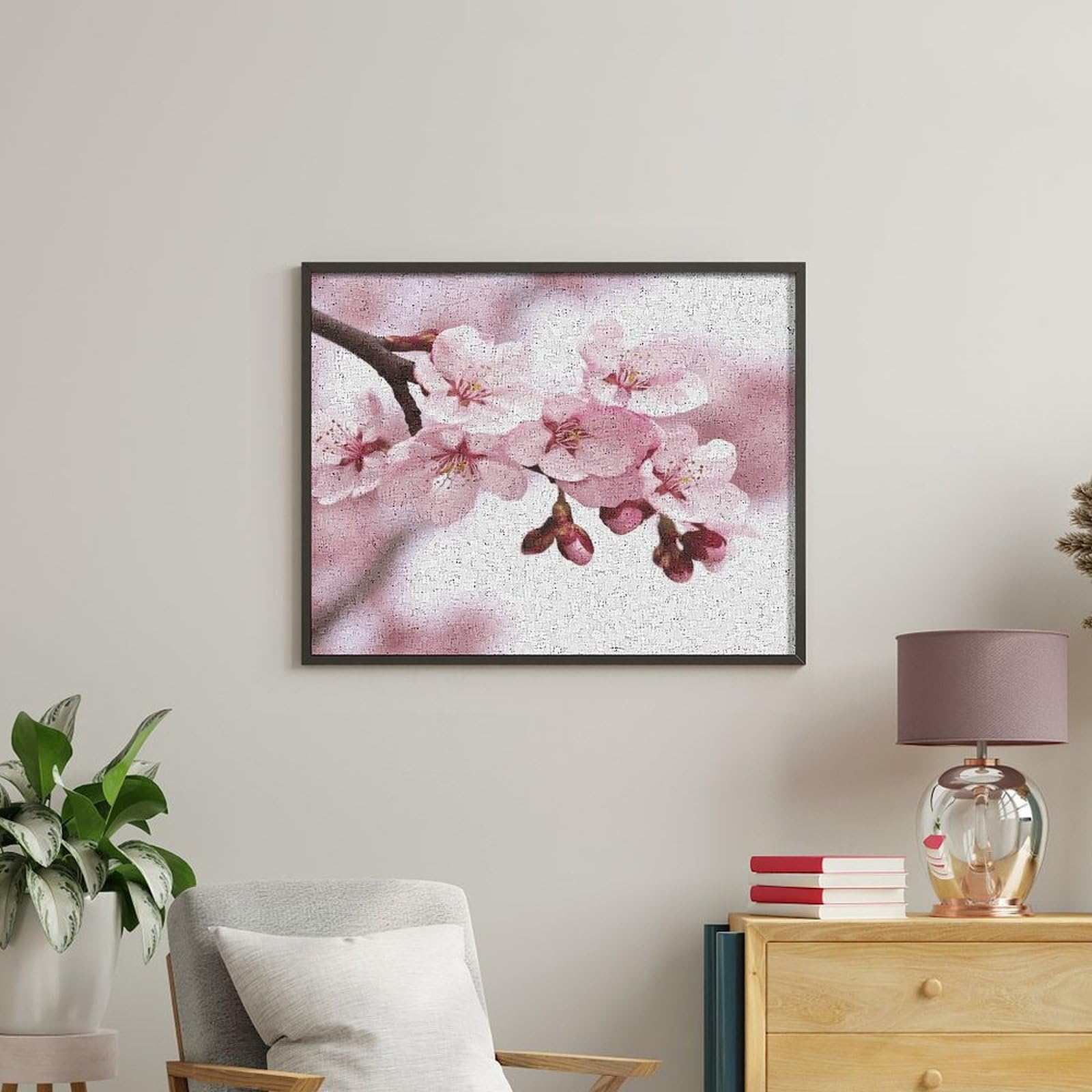 Amazon.co.jp: SKTNBM デジタル油絵、桜プリントDIY油絵、大人用の数字