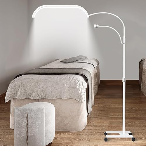 Luz de pestañas para tecnología de pestañas, luz esteticista de pestañas con soporte para teléfono, lámpara de pestañas flexible de cuello de cisne