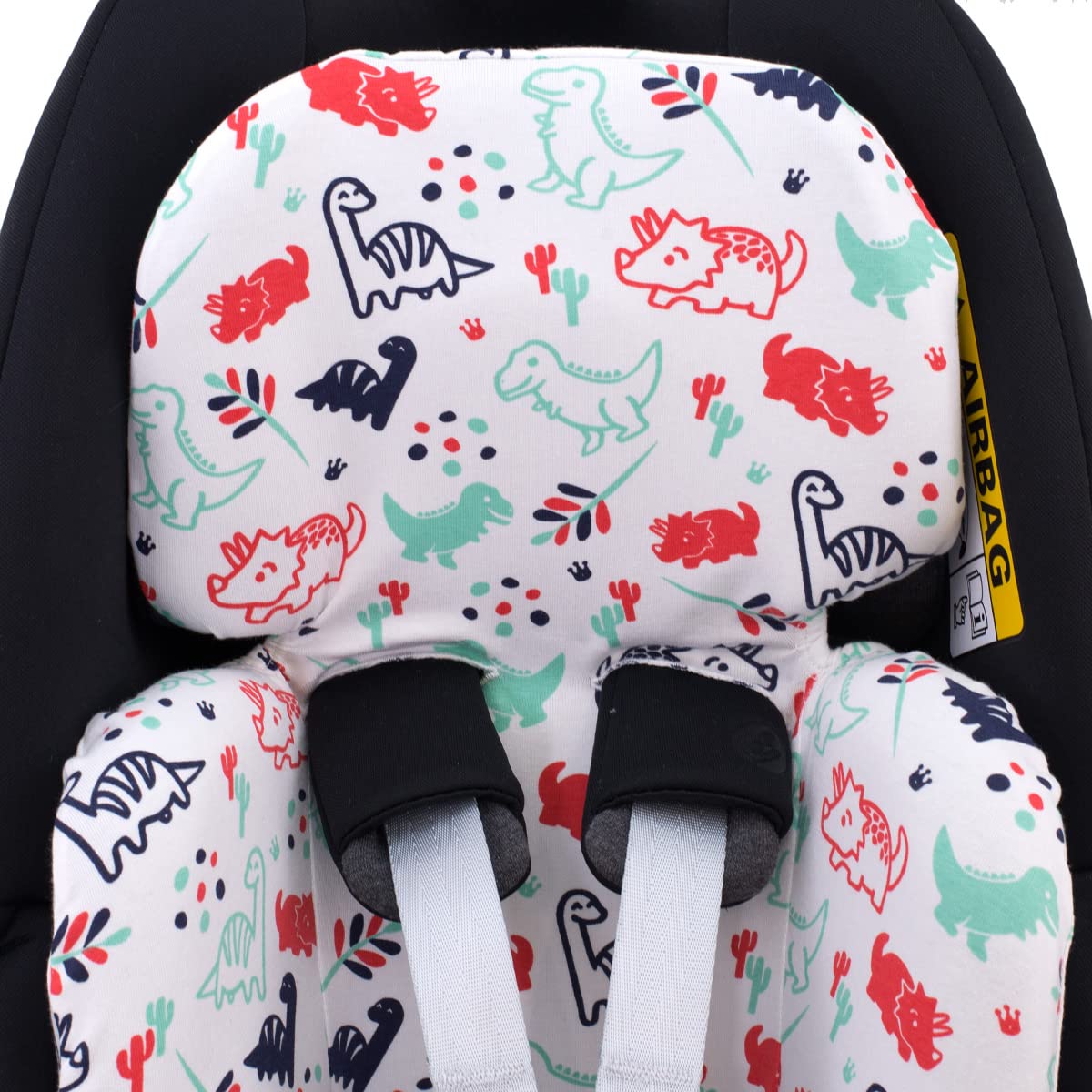 JYOKO Kids Housse pour réducteur Siege Auto Compatible avec Maxi COSI Pebble (Dino Party, Maxi COSI Pebble 360)