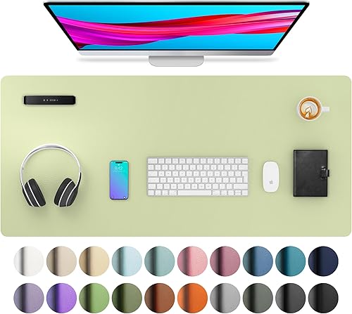 Miniatura 132 de Aothia Protector de escritorio de cuero, alfombrilla para mouse, alfombrilla de escritorio de oficina, antideslizante, de piel sintética, Agua,Azul