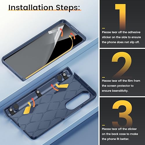 Miniatura 136 de VEGO Funda para Galaxy Z Fold 4 con cubierta de cámara deslizante y funda de protección de bisagra con protector de pantalla Cubierta protectora