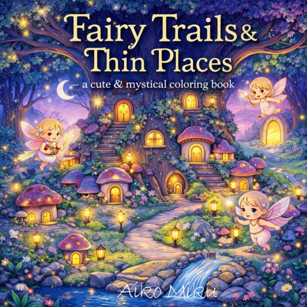 Fairy Trails & Thin Places: A cute & mystical coloring book (cute & cozy coloring Books for adults & teens)