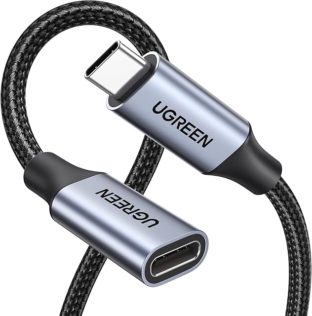 UGREEN USB C Extension Cable 100W Type C Fast Charge Male to Female Extender 10Gbps 4K 60Hz Video Display Lead Compatible with MacBook/iPad Air 5 Pro 2021, Galaxy S22 S21 (1M)
