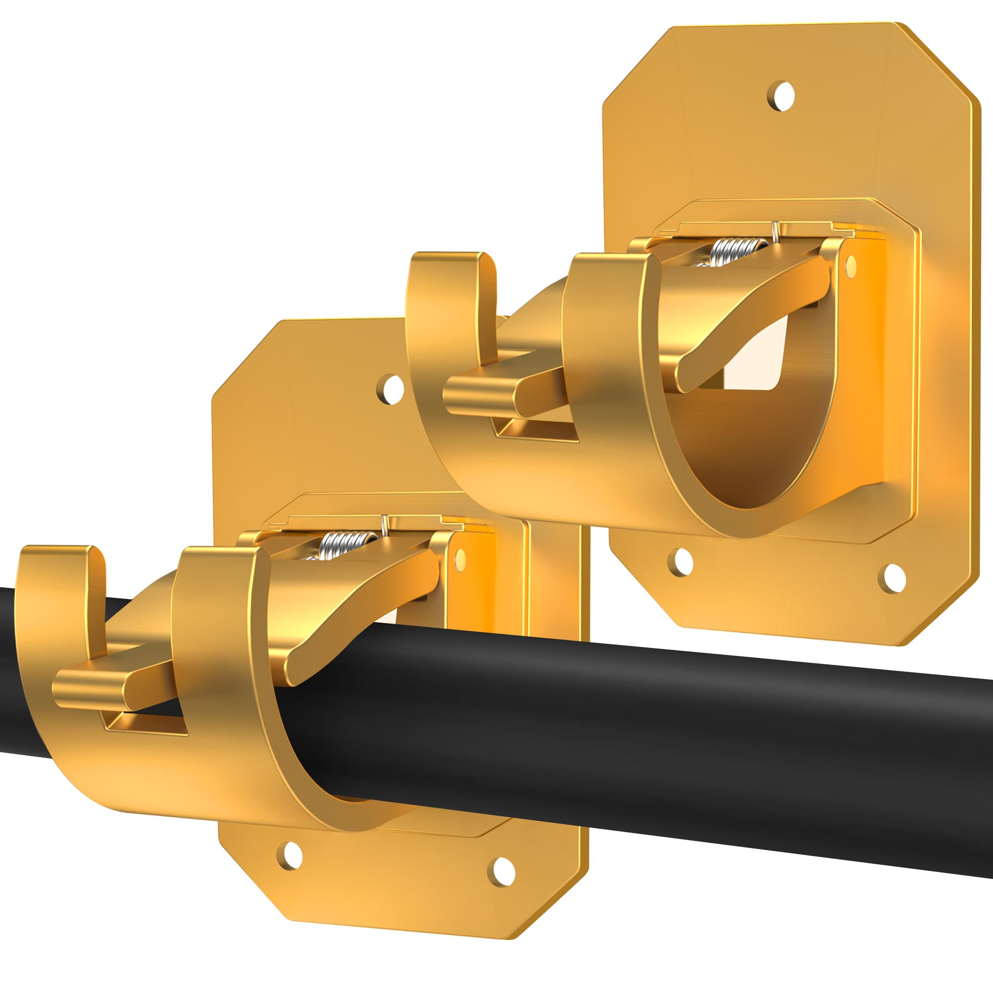 12 Pack No Drill Curtain Rod Brackets - Self-Adhesive Adjustable Hooks For Walls, No Tools Needed