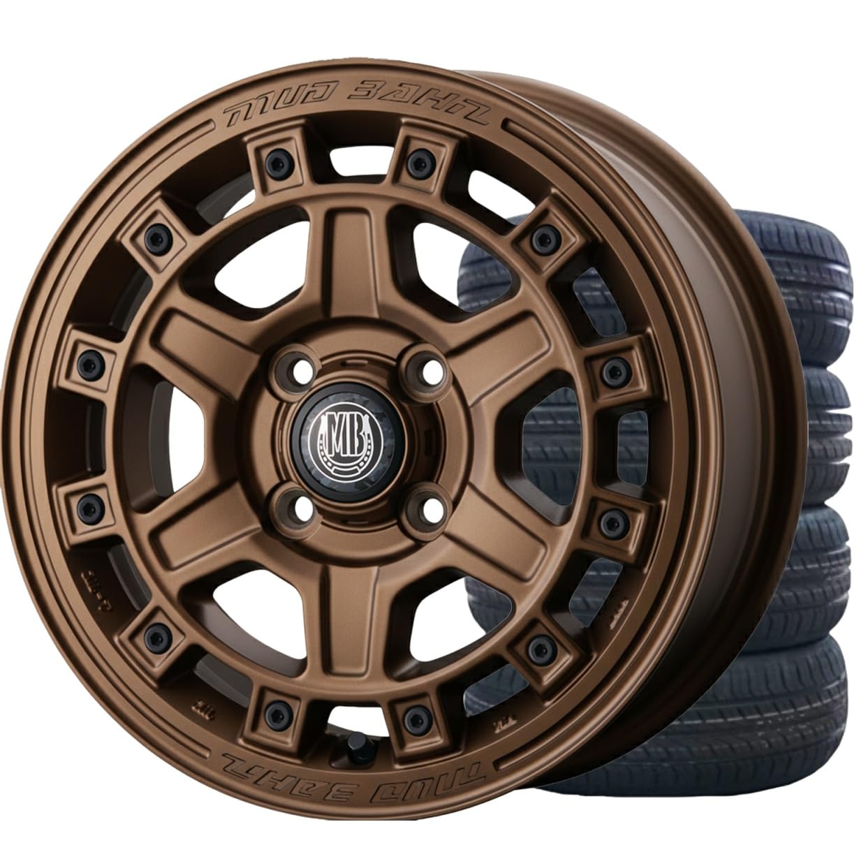 Amazon | 14インチアルミホイールタイヤセット 軽自動車 MUD BAHN XR