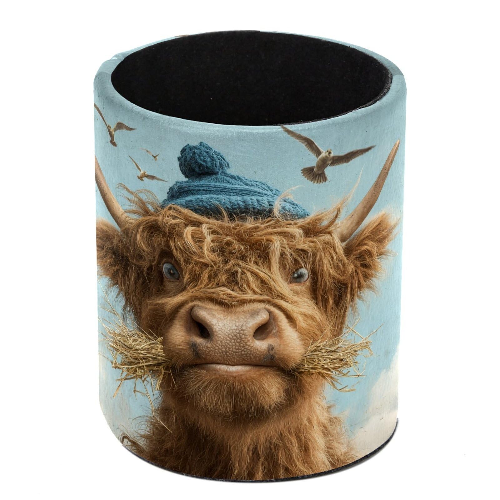 FWJZDSP Funny Highland Bull Pencil Cup Pen Organizer Makeup Brush Holder for Office Home Countertop Desk Accessory Storage