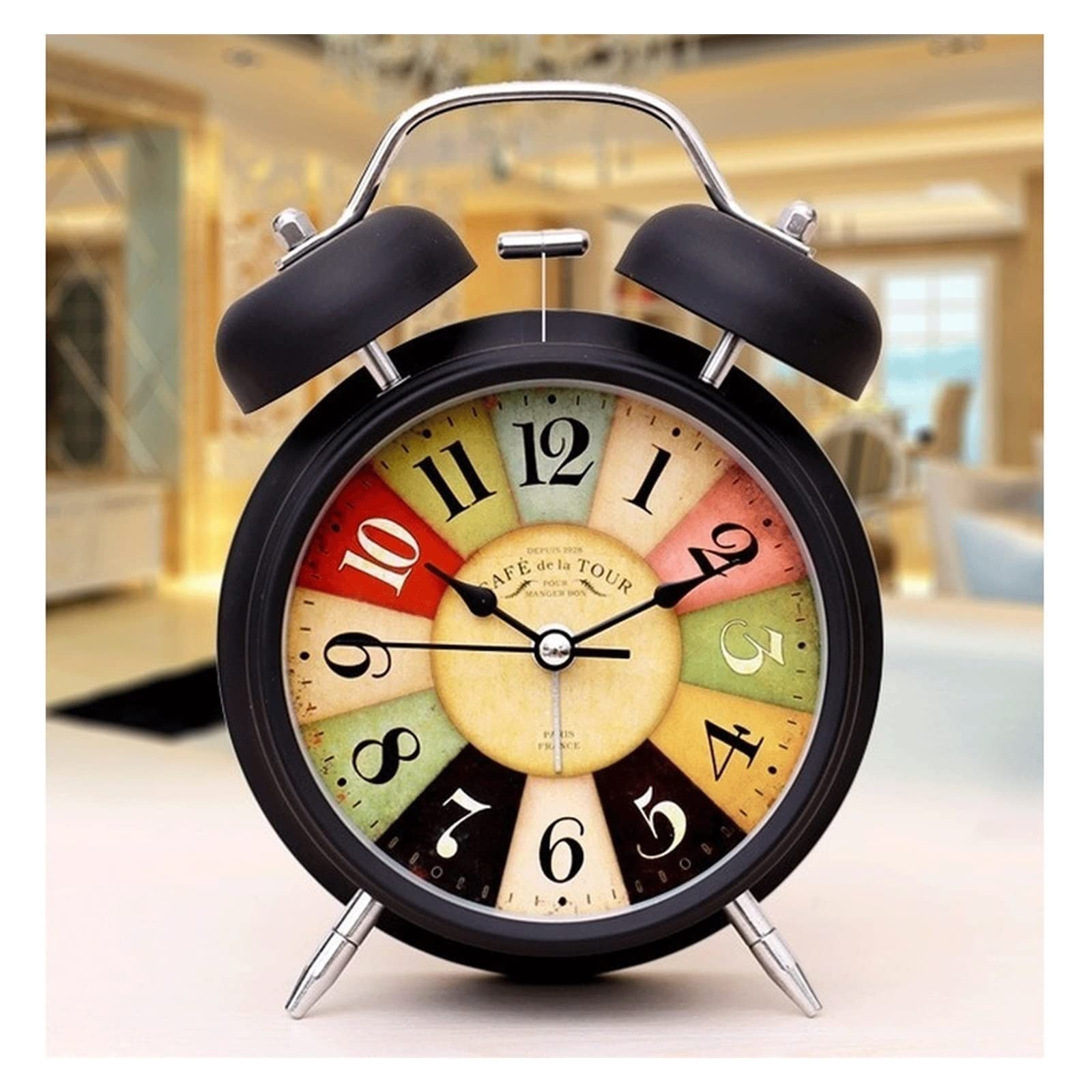 Sveglia Analogica AboveClock In Legno - Silenziosa Con Snooze E Luce Notturna, Batteria AA - Foto 6