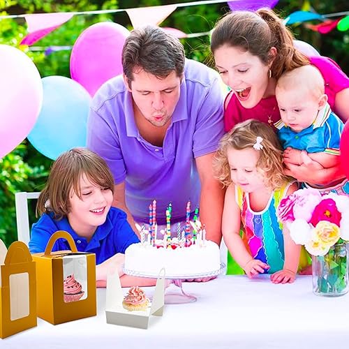 Vista 59 de Lainrrew Cajas para magdalenas, 30 cajas individuales para cupcakes, recipientes individuales para magdalenas, contenedores de pastelería con Verde