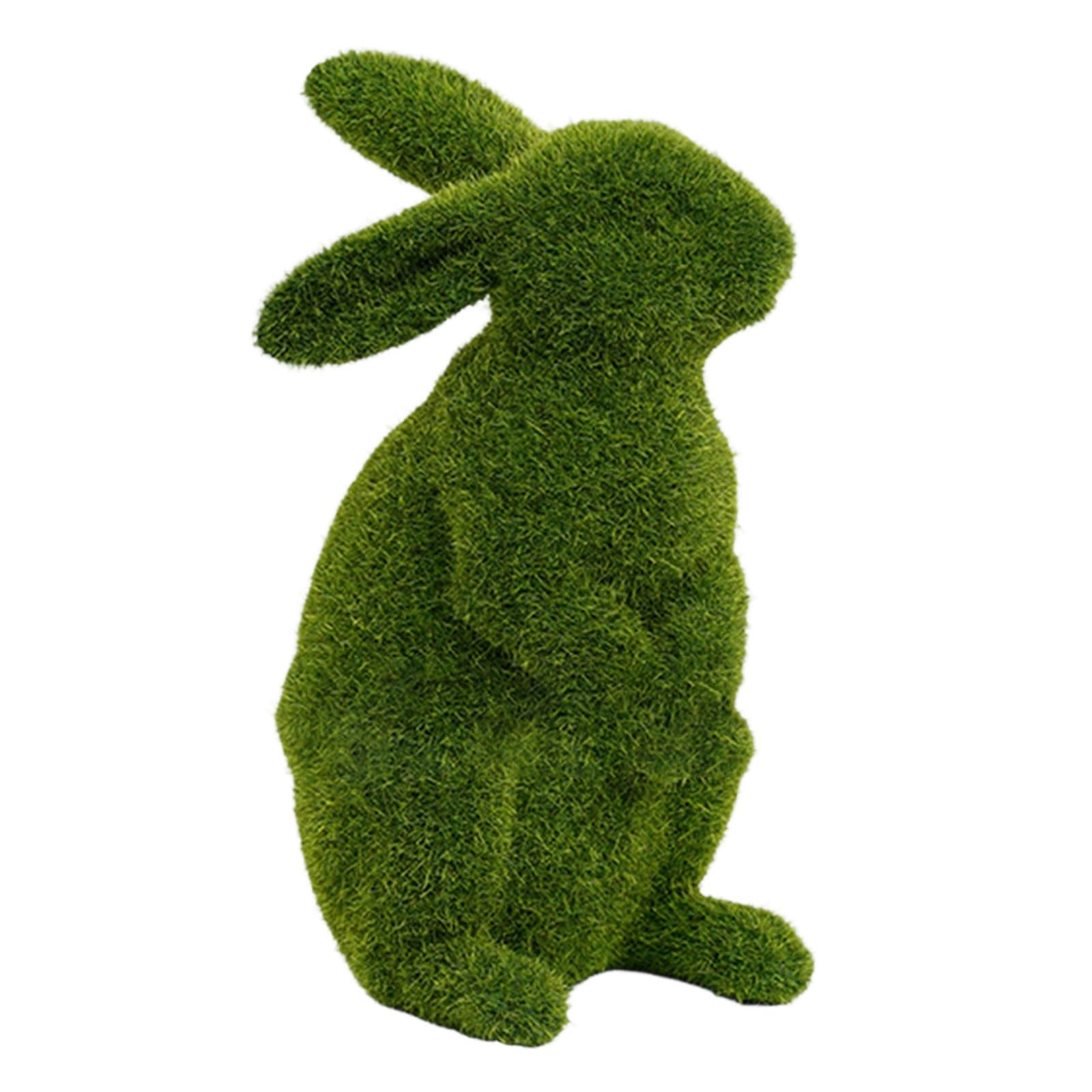 carotoe Solar Powered Easter Figurine with Soft Flocking Light Up for Home Decor Solar Charging Easter Rabbits Statue