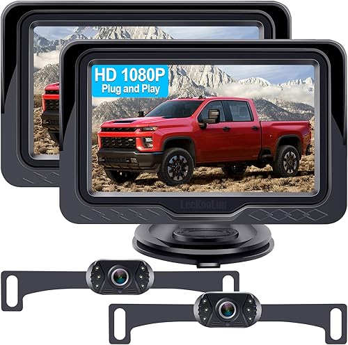 Miniatura 10 de Cámara de Copia de Seguridad con Fácil Instalación Plug-Play: Cámara de Visión Trasera HD 1080P Sin Retraso, Impermeable - Visión Nocturna Clara