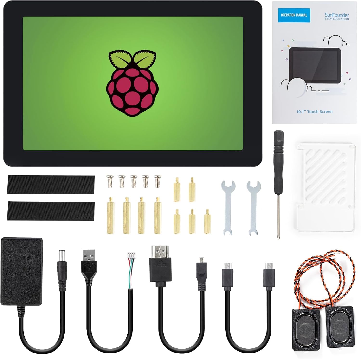 SUNFOUNDER Ultimo 10 Pollici DIY Touch Screen all-in-One Solution per Raspberry Pi 5, IPS HD 1280x800 LCD, Built-in 5.1V/5A Output, HDMI, 10 Punti, Nessun Driver, Altoparlanti, per RPi 5/4/3/Zero 2W