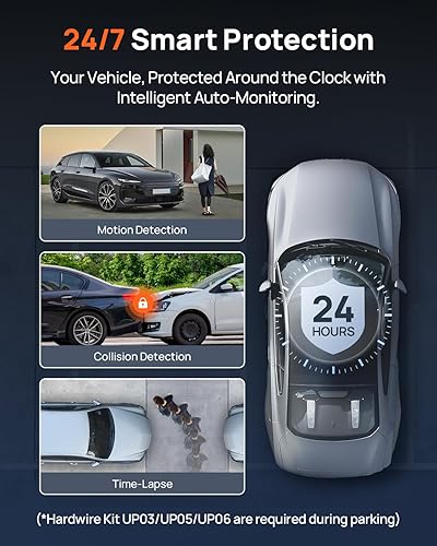 Miniatura 4 de 70mai Cámara de tablero dual A810S 4K frontal y trasera, STARVIS 2 HDR Super Night Vision, detección de movimiento AI y estacionamiento 24/7