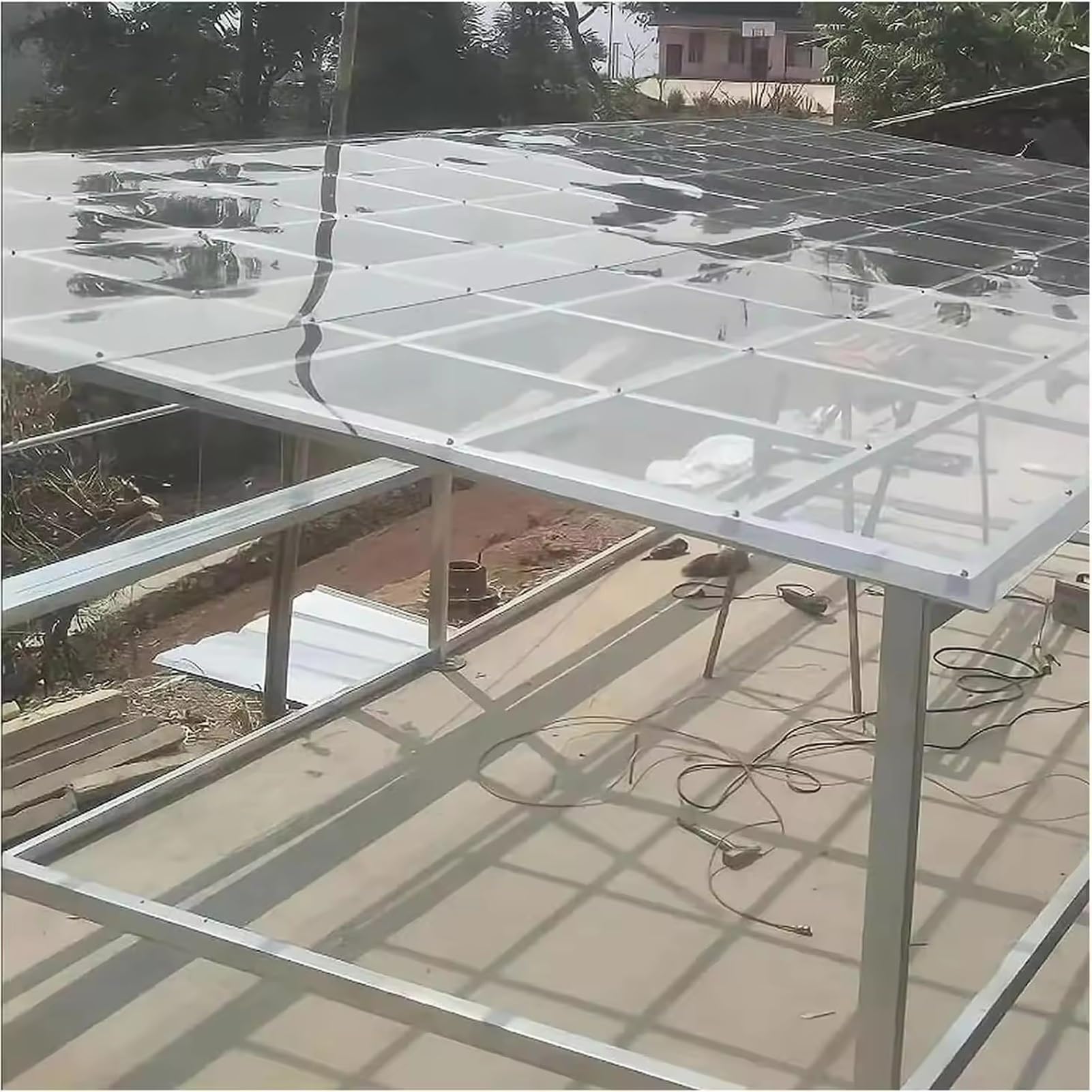 Paneles Policarbonato Transparente Tejados, Láminas Acrílicas Aislantes Calor, Impermeable, Protección UV, Fácil Cortar, for Invernaderos, Cobertizos, Carports(6X 13.1ft)