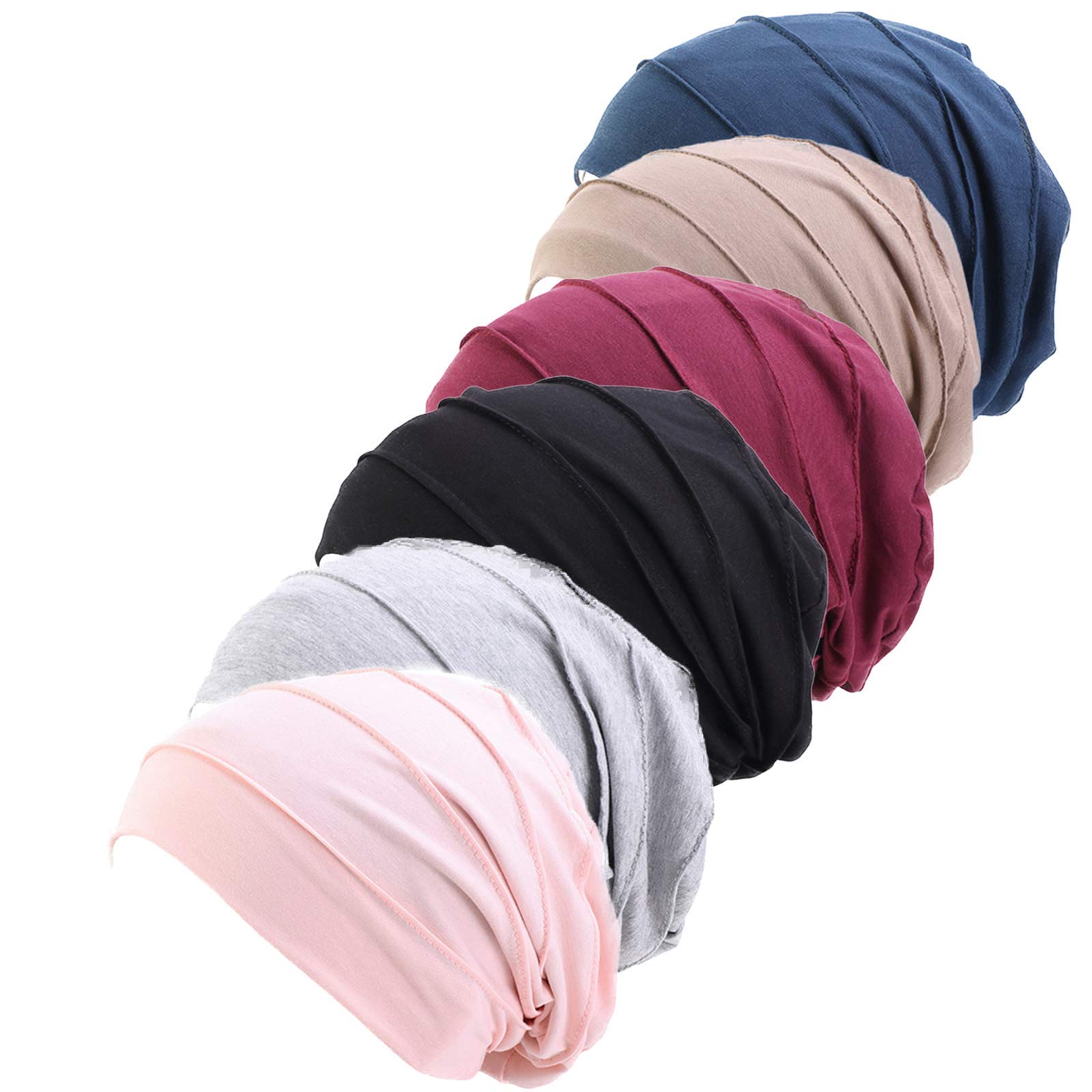 Womens Soft Satin Lining India Hat Stretch Sleep Cap Muslim Ruffle Cancer Chemo Hat Beanie