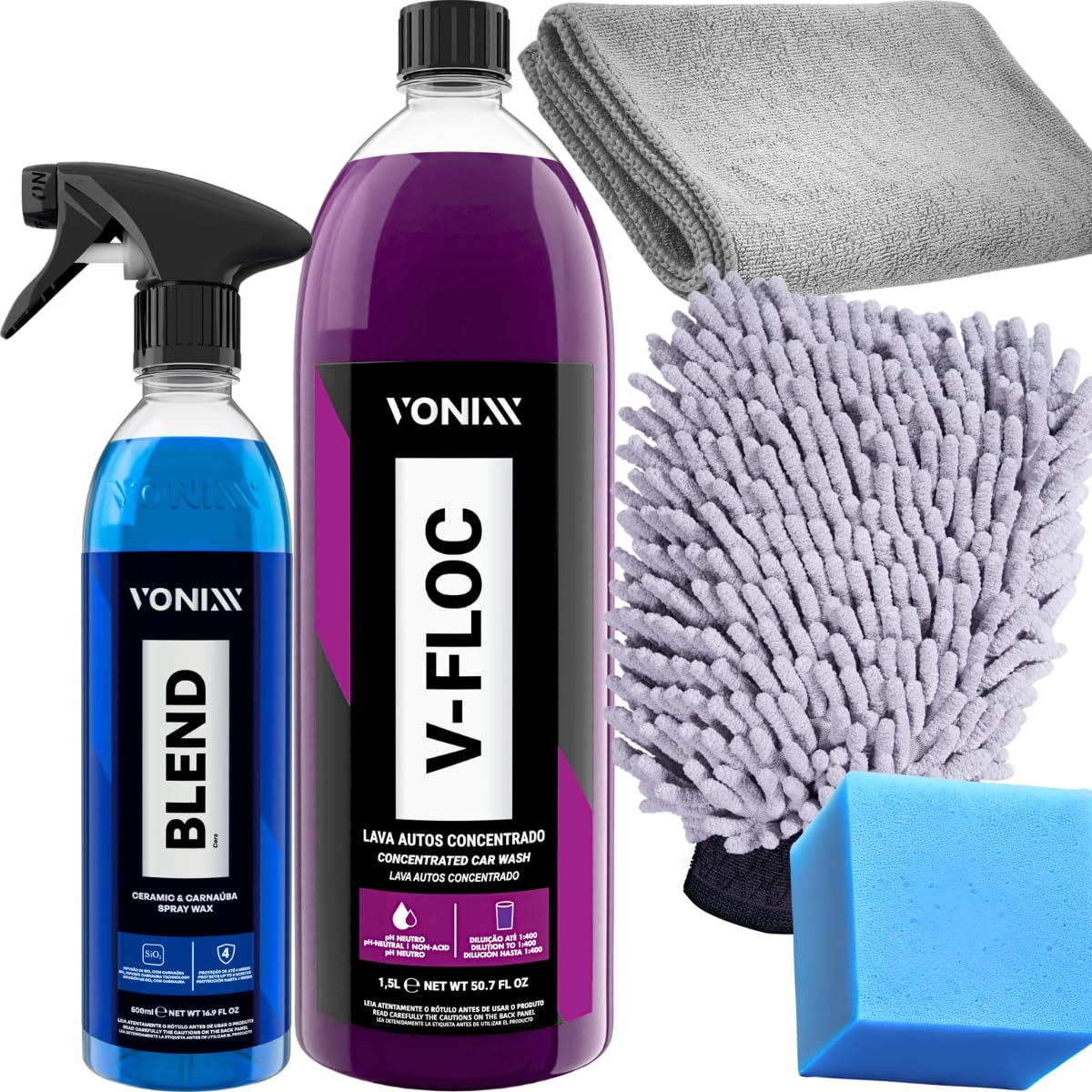 Cera Blend Spray Vonixx Carnaúba + Shampoo Neutro Super