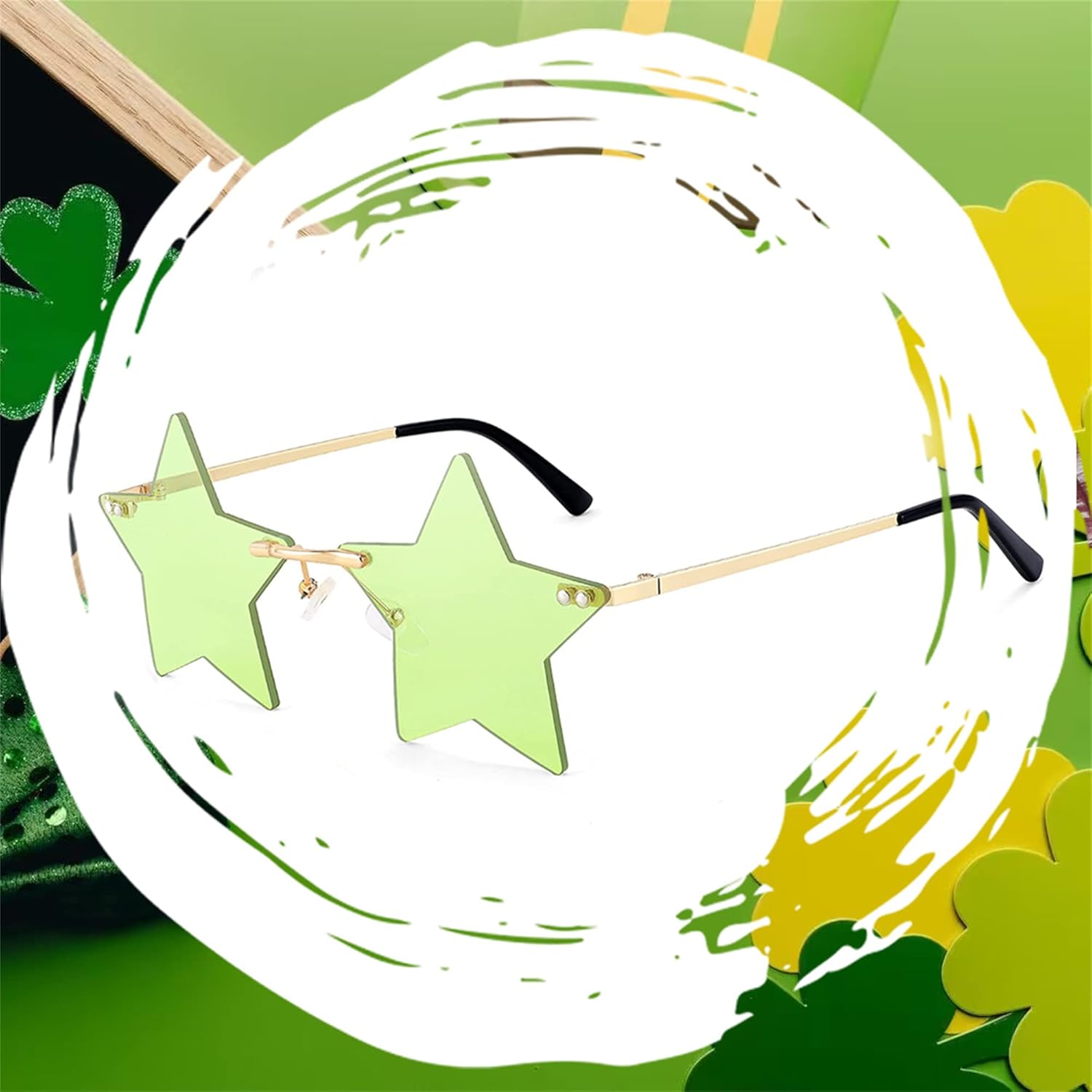 FEISEDY Rimless Star Shape Sunglasses Women Men Personality Pentagram Party Glasses Trendy Color Eyewear B2833 - Image 2