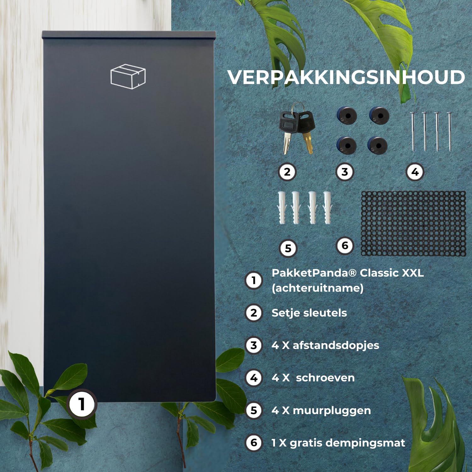 Paketkasten mit Autonomie - KOSTENLOSES Aufkleber - PakketPanda - XXL - Paketkasten - Hintertür - Rückseitiger Abholbereich