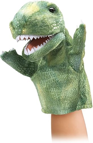 Folkmanis Little T-Rex - Marioneta de mano, verde, 1 EA