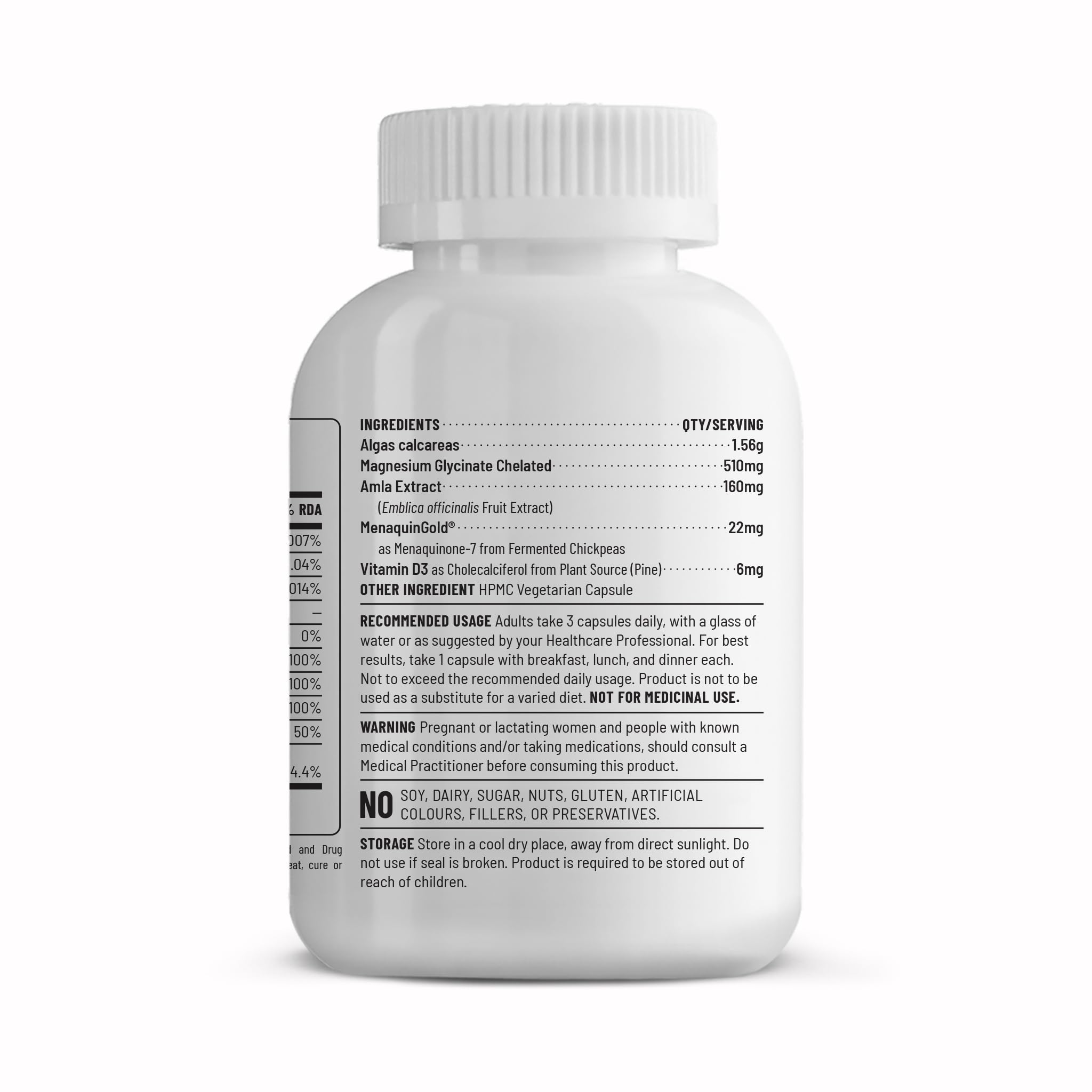 Unived Caldveg | Wholefood Plant-Based Calcium, Magnesium & 73 Trace Minerals, Vit D3 (Lichen), Vit K2-7 (Menaquingold) | Complete Supplement For Bone Health & Healthy Ageing, Capsule, 110 grams 2