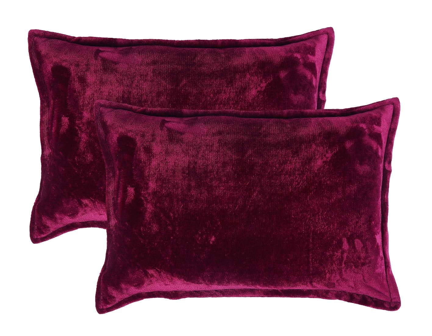 RD TREND® Presents Velvet 250 GSM Pillow Cover Set of 2 with Zipper,Size -18" x 28" Inches (45x71 Cm) (Wine)-image-35