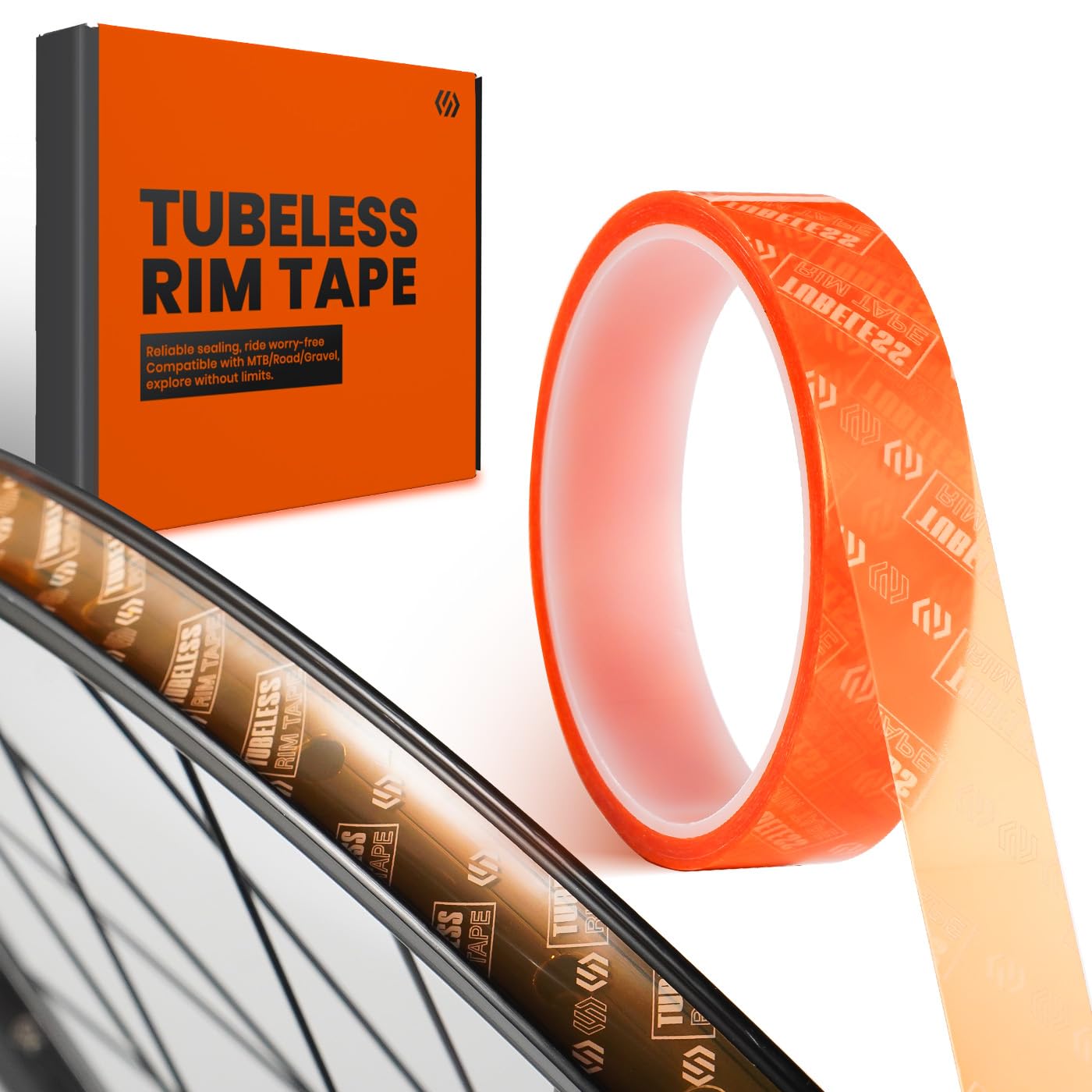 CNCLOL Tubeless Rim Tape 19mm, Bike Wheel Rim Tape Self-adhesive 10m Roll, Tubular Rim Tape for Tubeless Bicycle/MTB/Road/Gravel Bike Tyre Tape