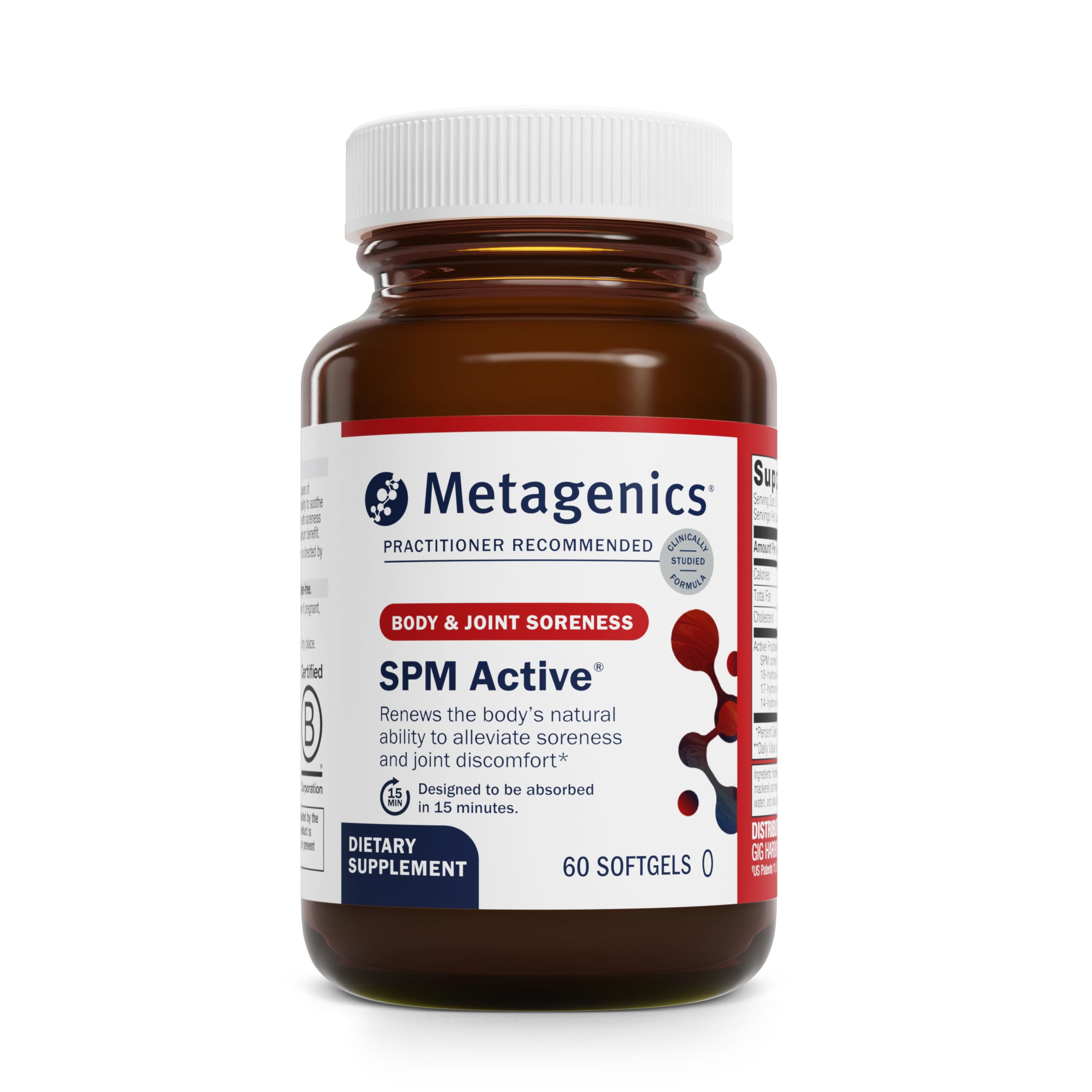 SPM Active - Specialized Pro-Resolving Mediators from Marine Oils - Supports Normal Inflammatory Response, Tissue Health, Joint Comfort, Immune Health - Non-GMO & Gluten-Free - 60 Softgels