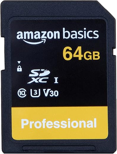 Amazon Basics 64GB SDXC UHS-I Memory Card| 90 MB/s | C10, U3, V30