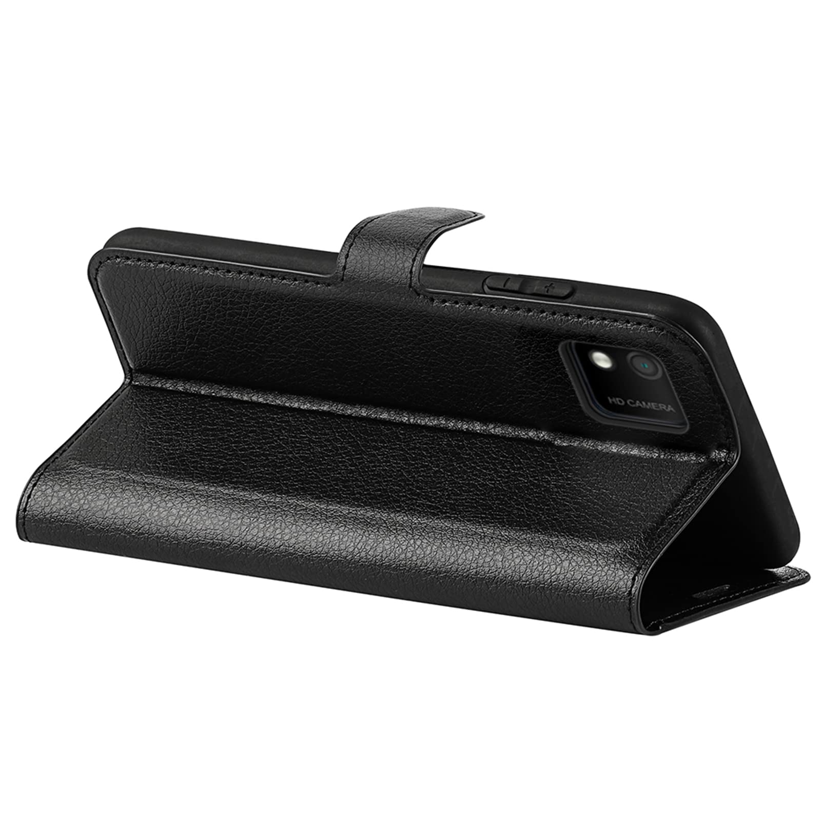 Housse Portefeuille Wiko Y52 - Clapet Support Vidéo - Similicuir Noir - Neuf - Marque Avizar