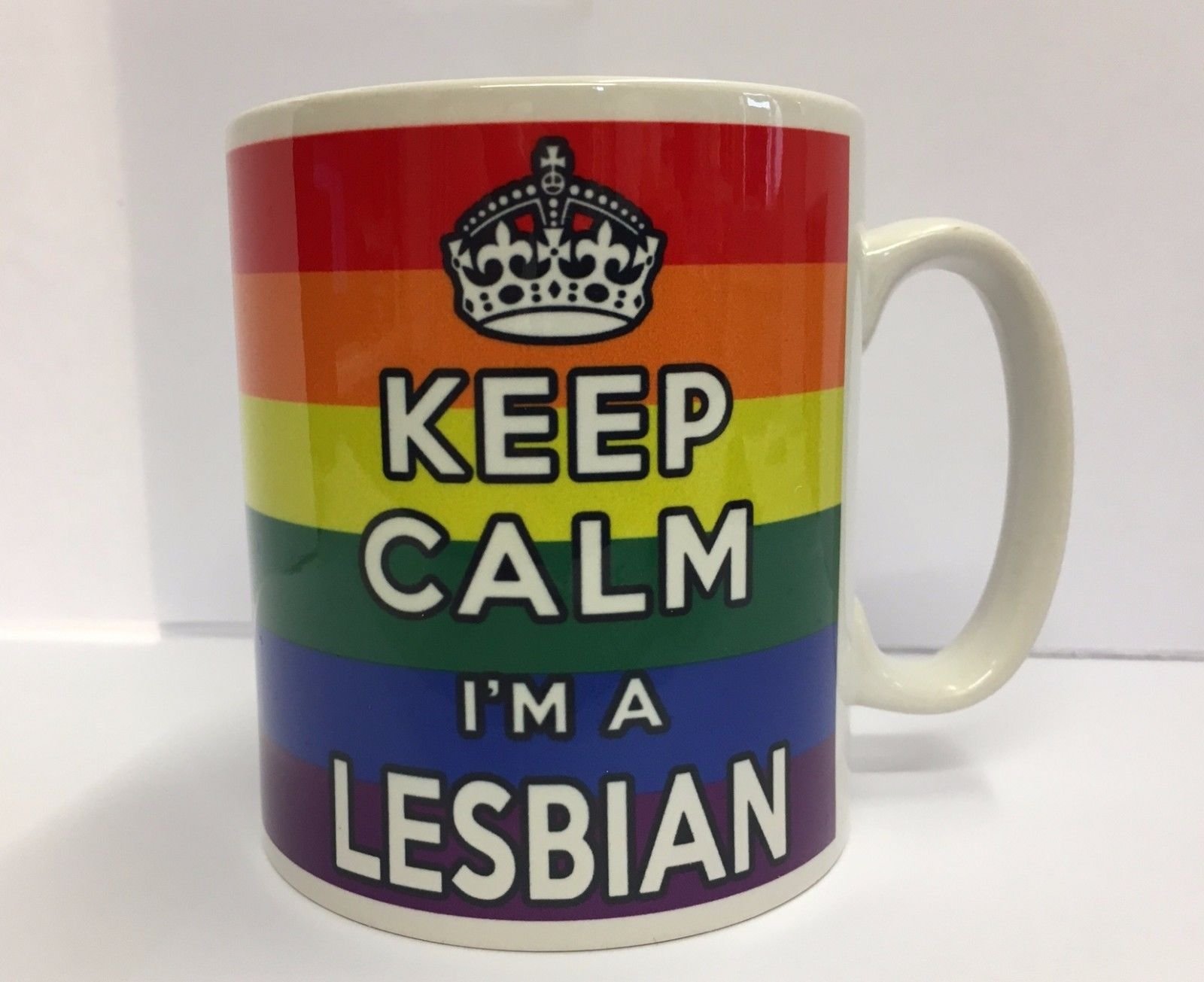 Keep Calm, I'm A Lesbian Mug ~ Rainbow Pride ~ Secret Santa Gift Idea ~ Great Office Novelty