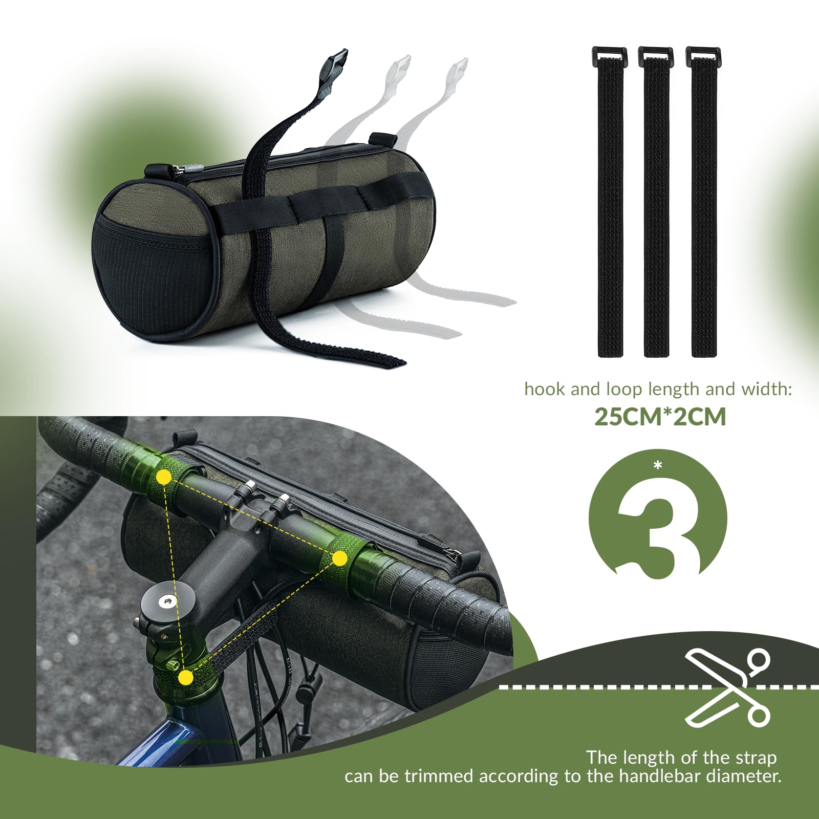 ROCKBROS Borsa Manubrio Bici, Borsa Anteriore con Tracolla Bicicletta, Borsello Manubrio, Multifunzionale per MTB, Bici da Corsa, Bici da Città, Capacità 2L