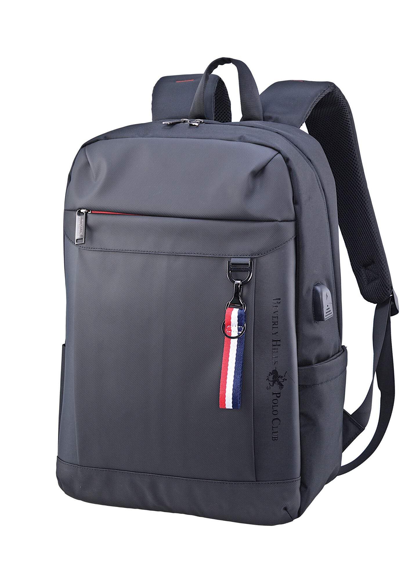Beverly Hills polo club Zaino porta PC e tablet in nylon tecnico doppio tono, idrorepellente. Dotato di presa USB per la ricarica dei tuoi dispositivi in qualsiasi momento. Libertà, design dinamico e