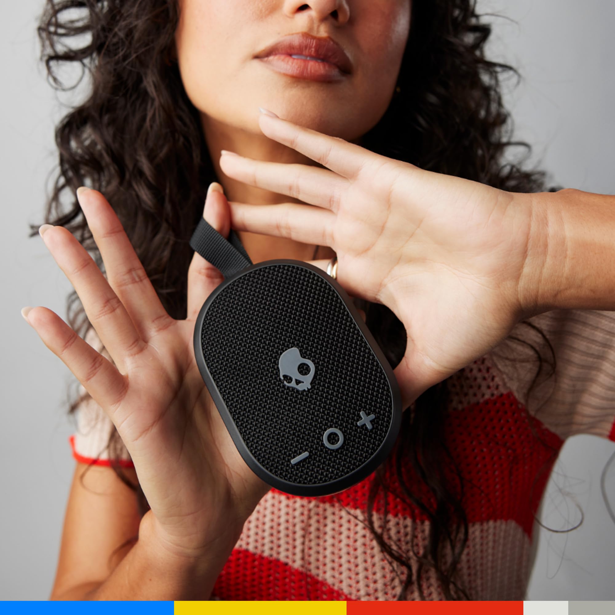 Skullcandy Ounce+ Cassa Wireless Bluetooth Portatile, Impermeabilità IPX7, 16 Ore di Autonomia, Stereo True Wireless con Cinghia Integrata per Viaggi e Uso all’Aperto - Black