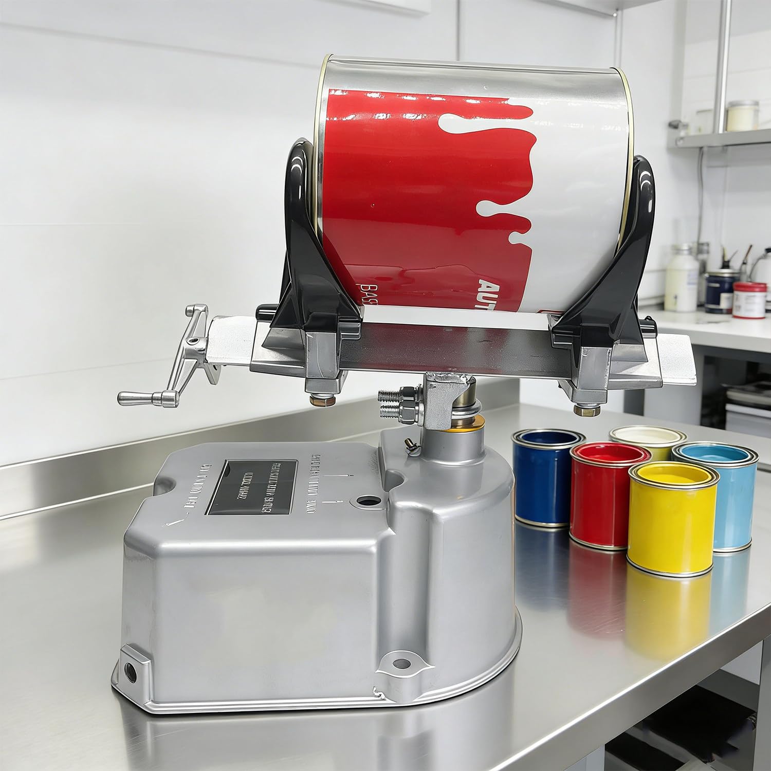 Máquina de agitación neumática de 5 kg para Pintura, Dispositivo neumático de Mezcla de Pintura accionado por compresor, 0-500 oscilaciones/min, 15 min/cubeta, Abrazadera Ajustable
