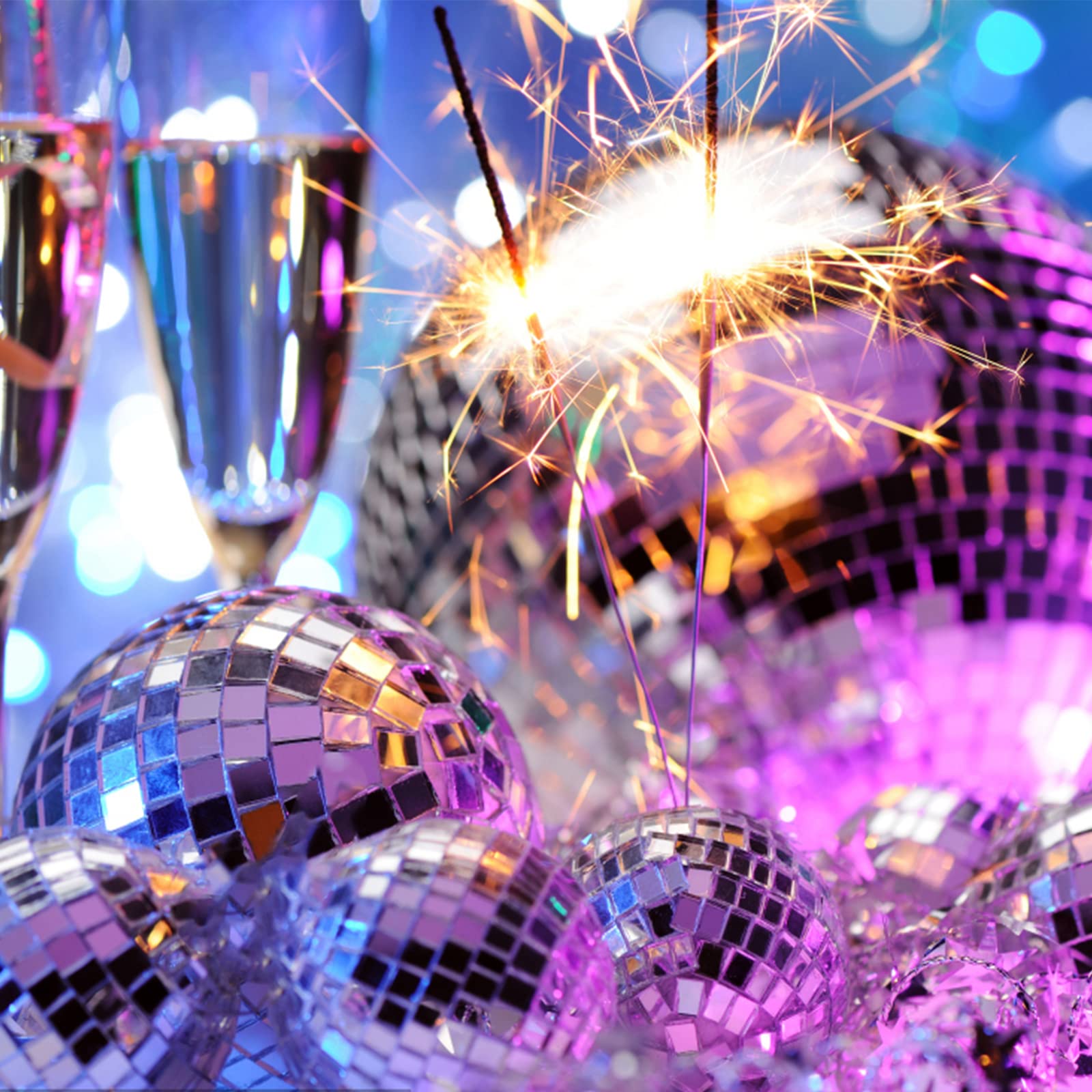 12 Stück Discokugel-Kuchen-Topper – 4 Größen, Rosa, Für 70er-Party, Geburtstag & Disco-Deko