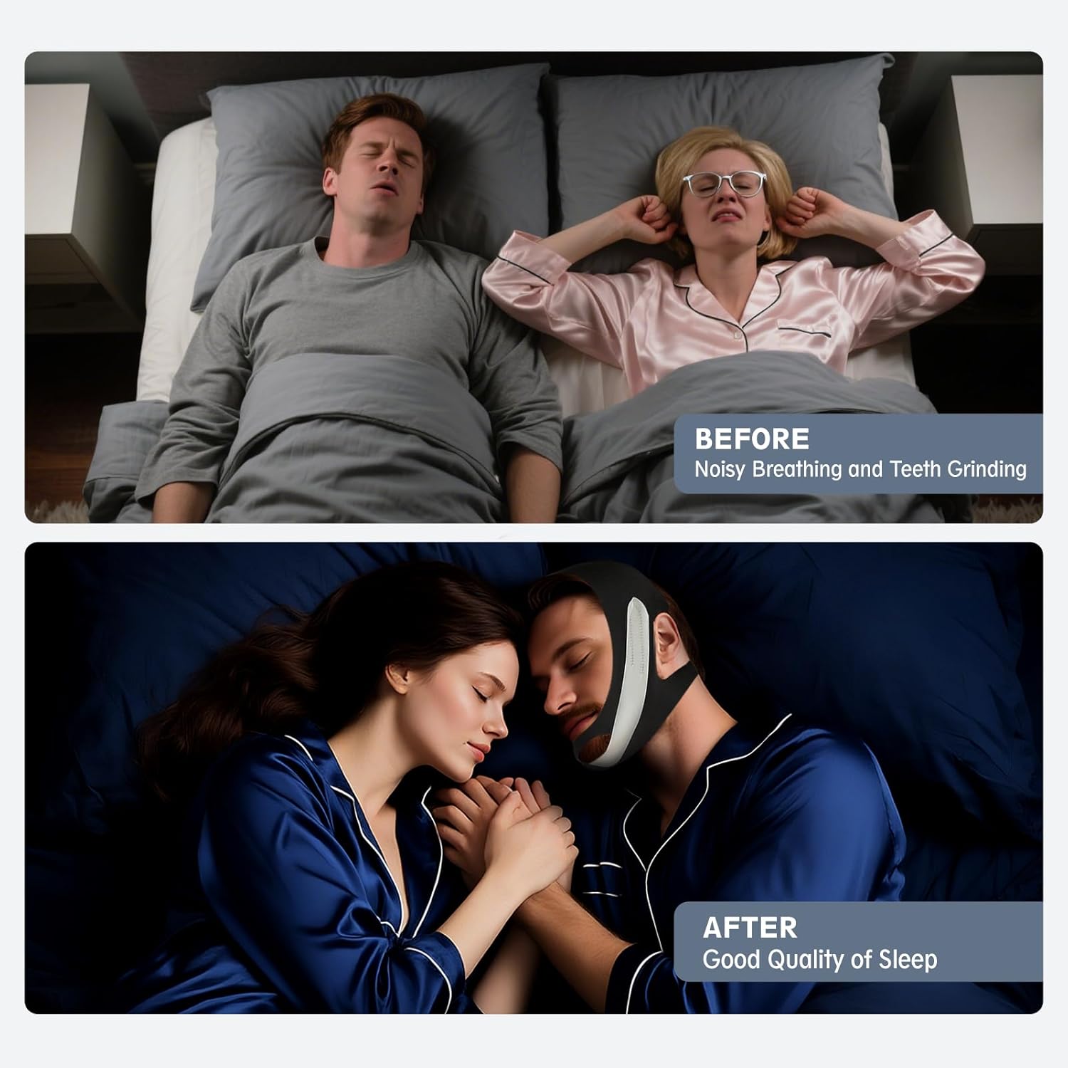 Anti Snoring Chin Strap for Sleeping Adjustable(2 Pack), Effective Anti Snoring Device Breathable and Reusable, High Elasticity Traceless Comfortable Snore Stopper for Adult - Image 4